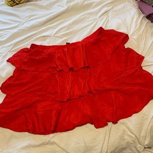 Red frilly skirt